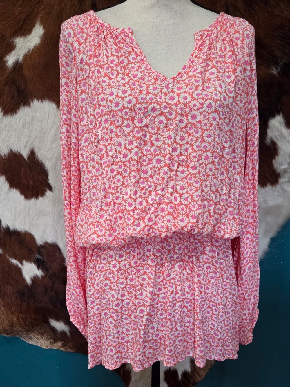 Raisins Pink and White Floral Mini Dress